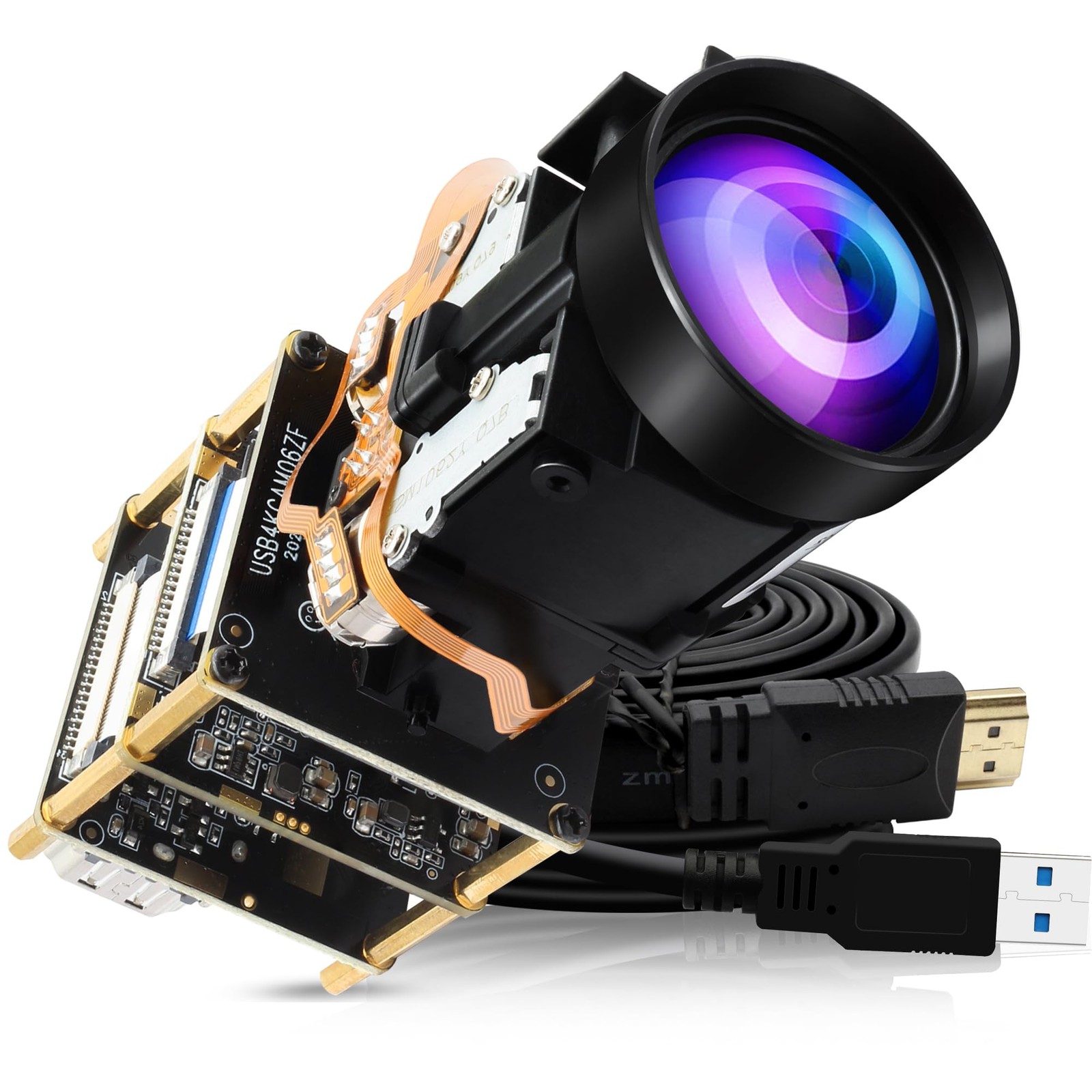ELP 12X Zoom 4K 30fps USB Camera Module 1080P 60fps HDMI mini size, black