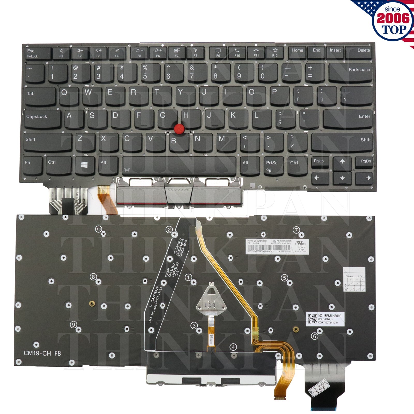 New US Backlit Keyboard for Lenovo Thinkpad X1 Yoga 5th Gen5 X1 Carbon 8th Gen8