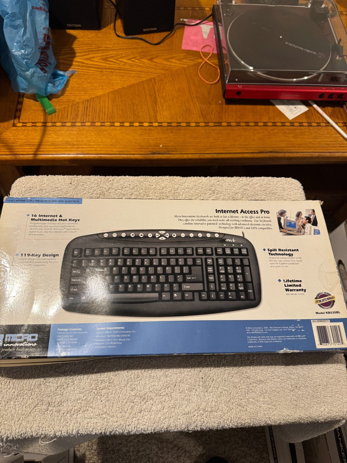 Micro Innovations Internet Access Pro Model KB535BL Keyboard - OPEN BOX