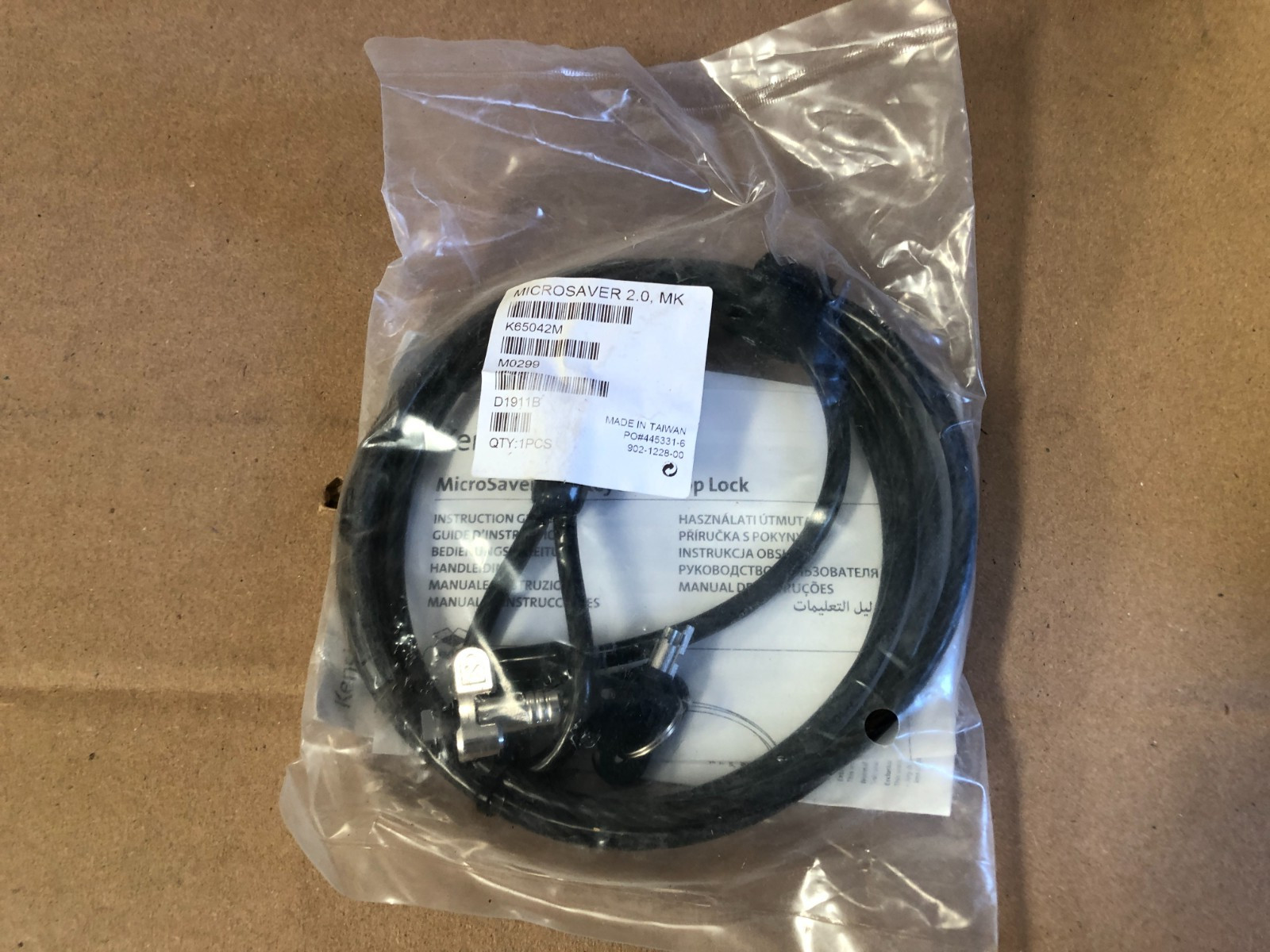 BRAND NEW Kensington Slim MicroSaver 2.0 Keyed Ultra Laptop Cable Lock w/2 Keys