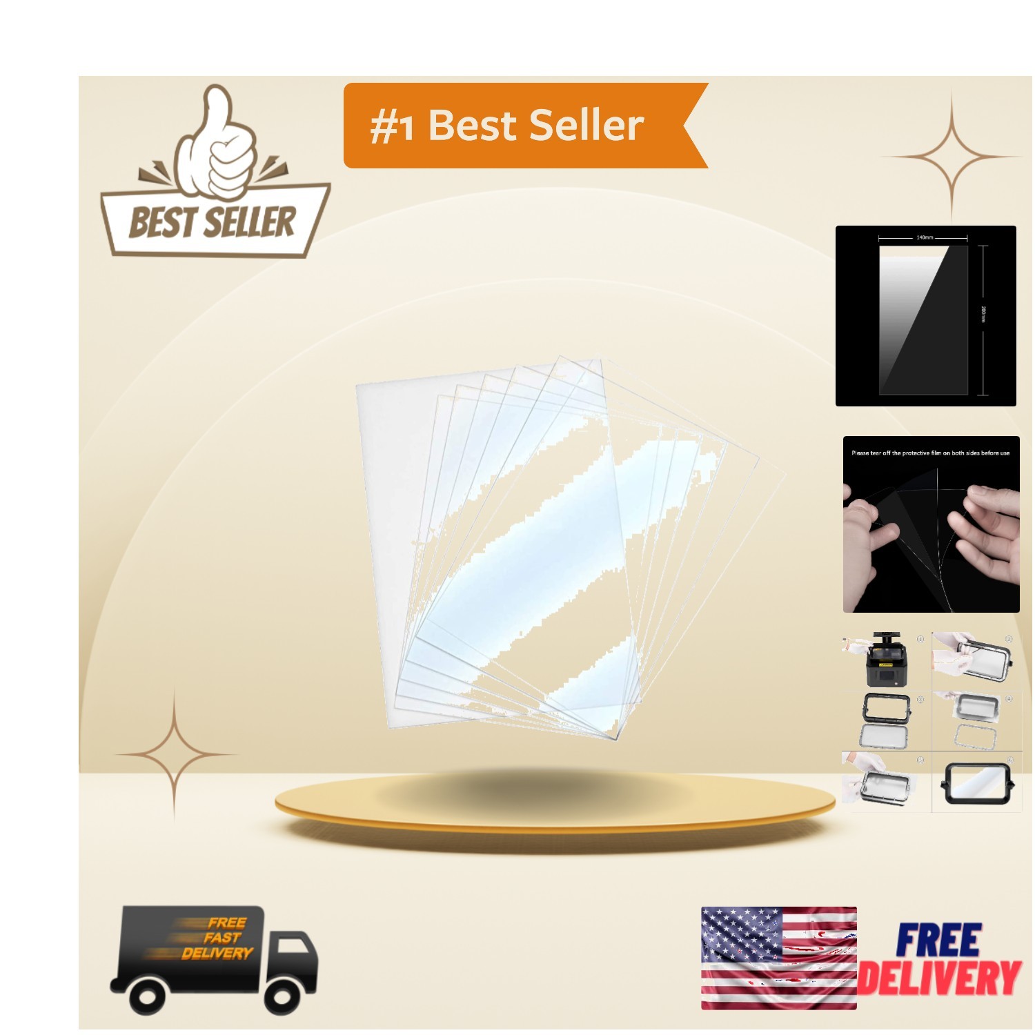 Durable 6PCS High-Transmittance FEP Films - Ideal for Your 3D Printer Needs