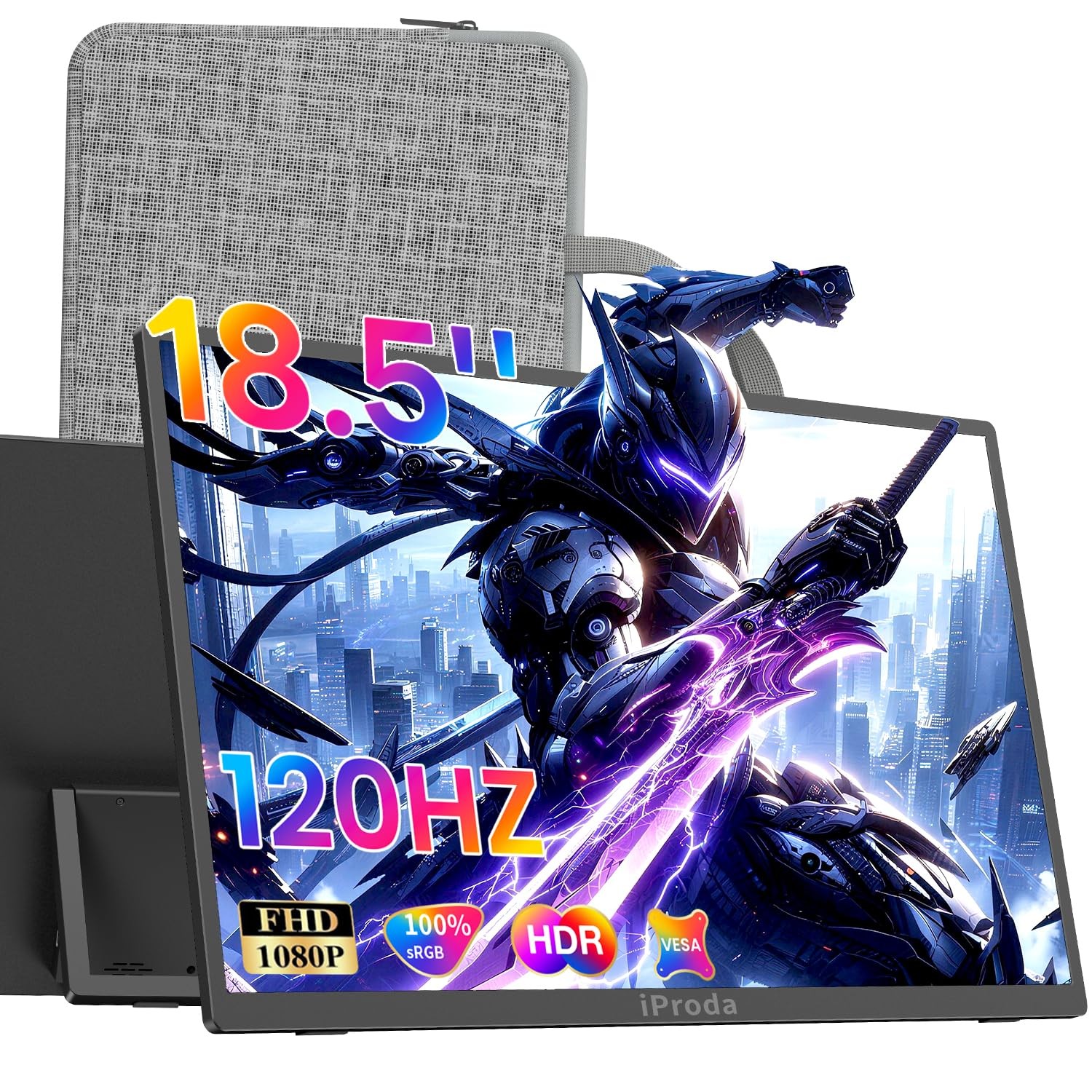 18.5 Inch Portable Monitor 120Hz FHD 1080P 100% sRGB Large Portable Monitor |...