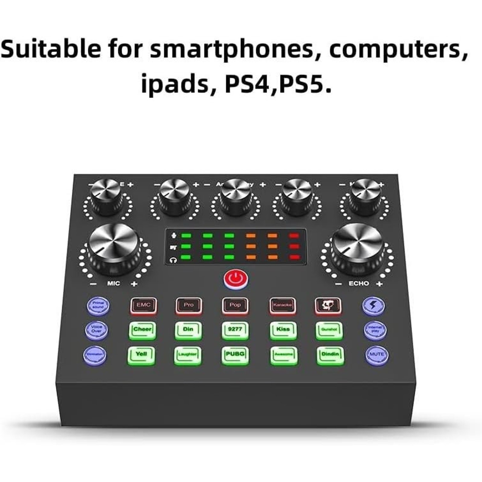 V8S Live External Sound Card Voice Changer Sound Card with Multiple Sound