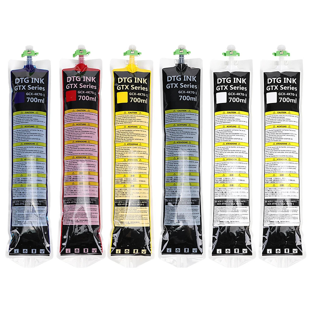 High Quality Textile Pigment ink Bag With Chip For Brother GTX GTXPro Series 6pc