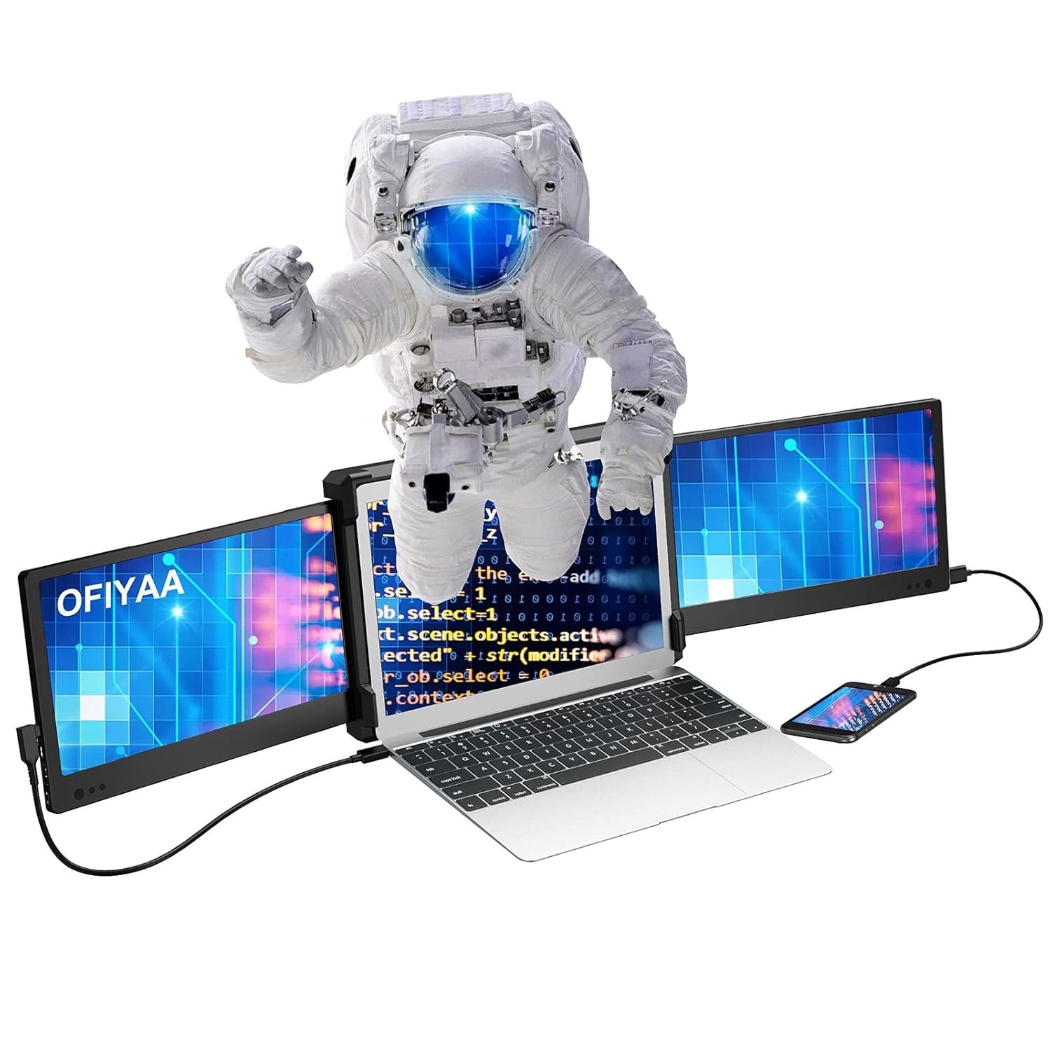 OFIYAA P2 Triple Portable Monitor Laptop Screen Extender Dual 11.6''