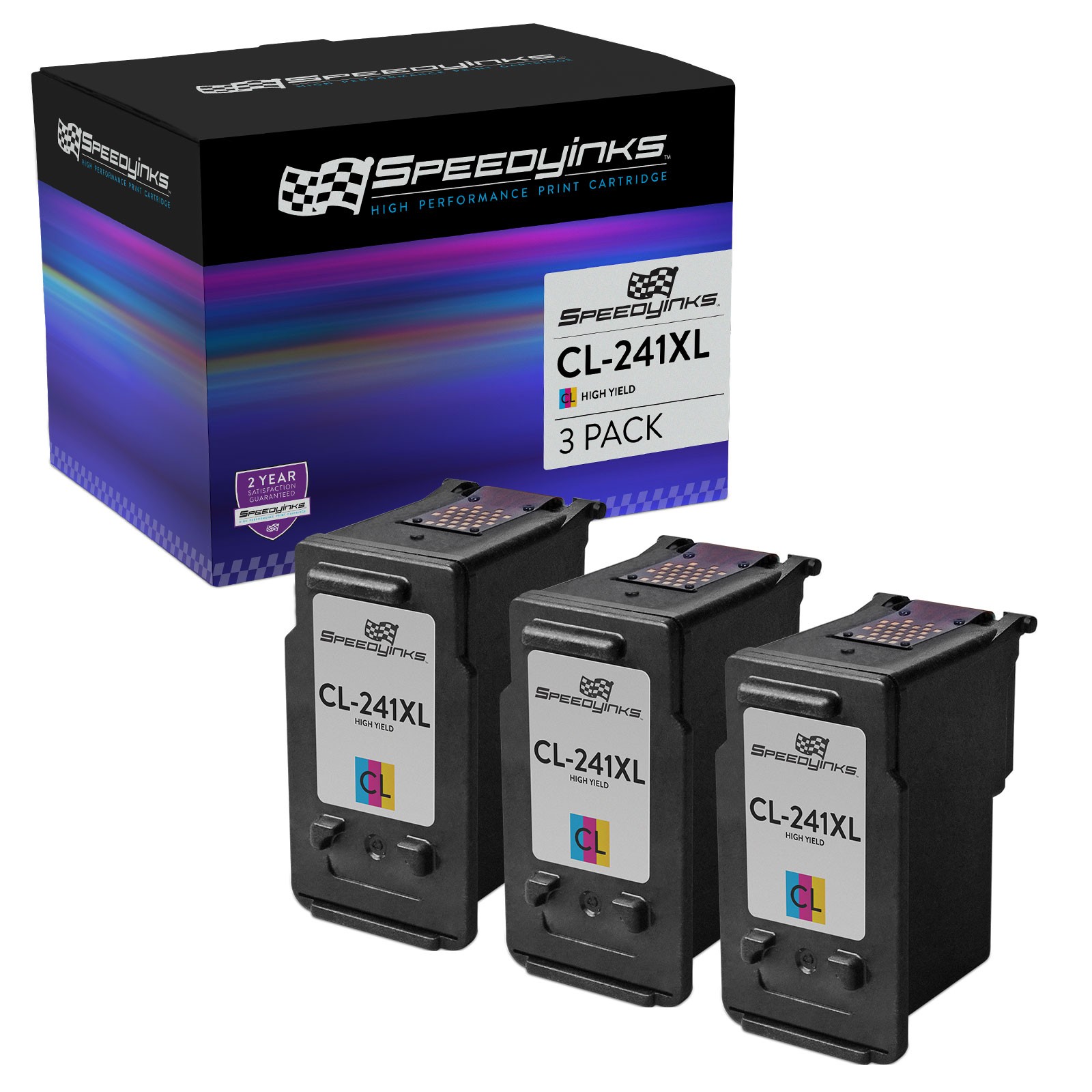 3Pk Canon CL-241XL (5208B001) HY Color Reman Cartridge Pixma MG3220 MG3520
