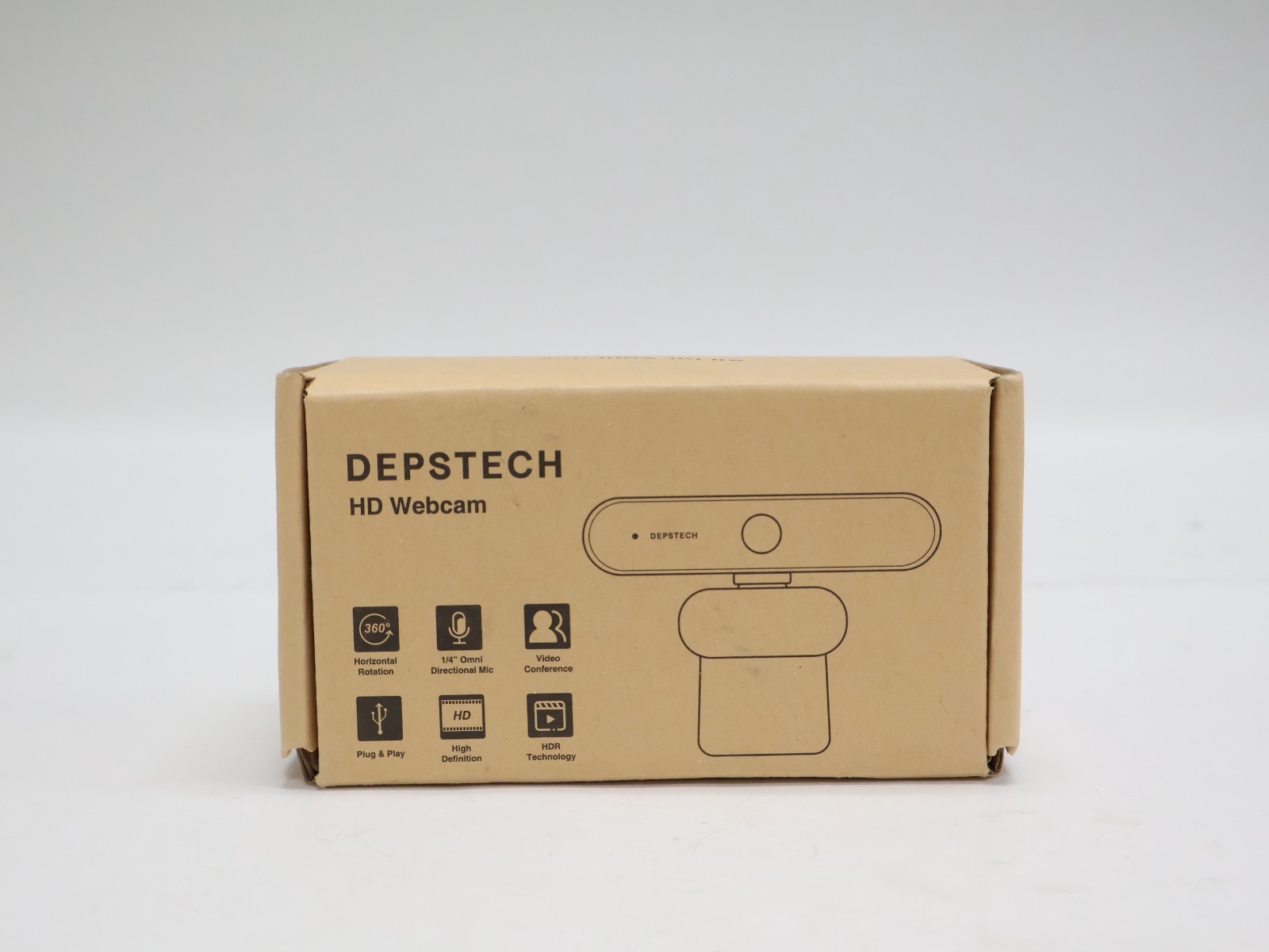 DEPSTECH D04 HD 1080P Webcam w/ Mic, 360° Rotation, HDR - Open Box