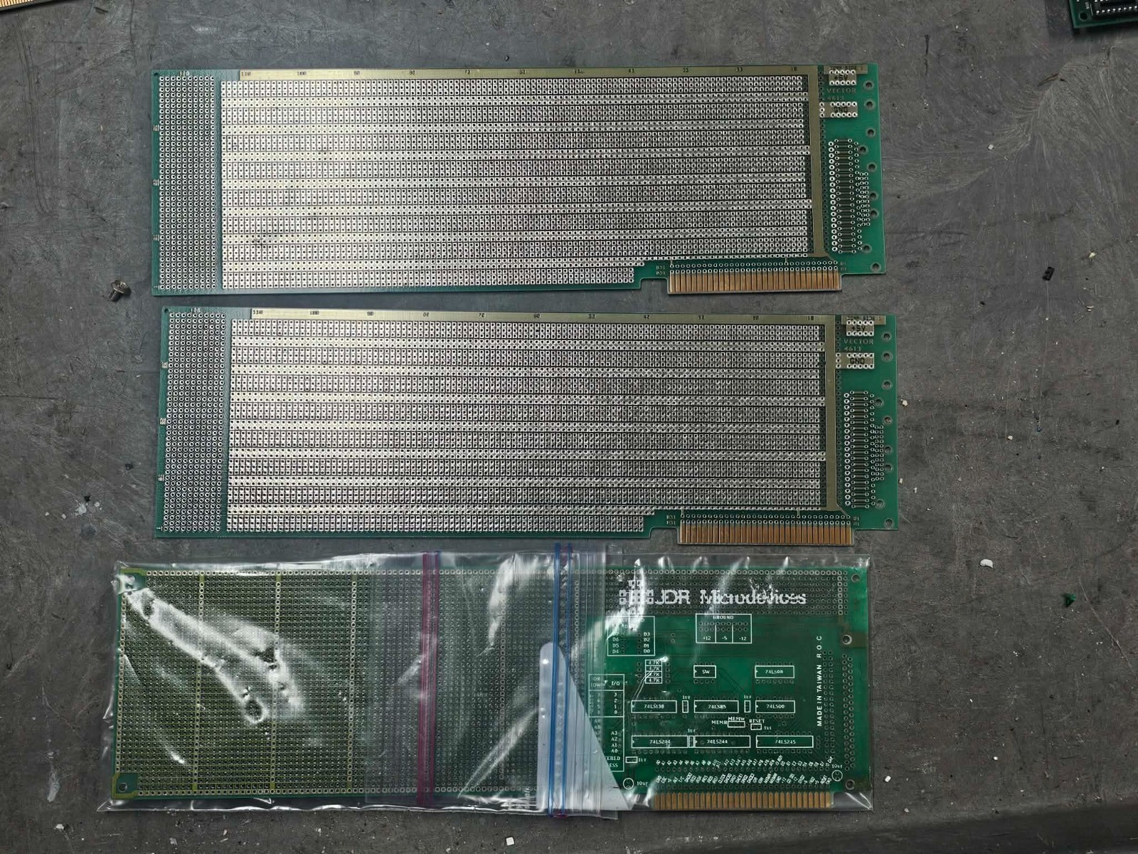 3x Rare Lot Apple II Prototyping Board Card Prototype Parts JDR & Vector Boards