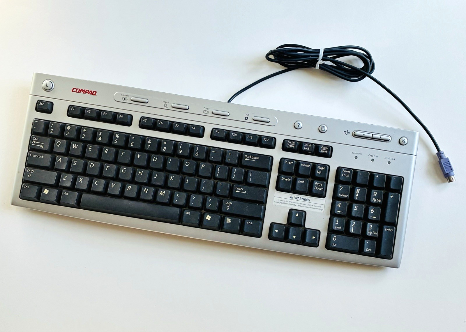 Vintage Compaq Computer PC Keyboard Retro Style PS/2 Model KB-0311 Tested