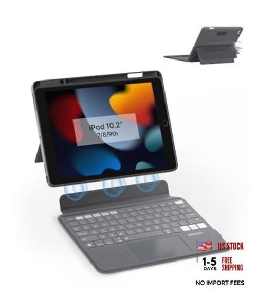 Magnetix Keyboard Case for iPad 10.2 7th/8th/9th iPad 9/8/7th & Air 3rd Black
