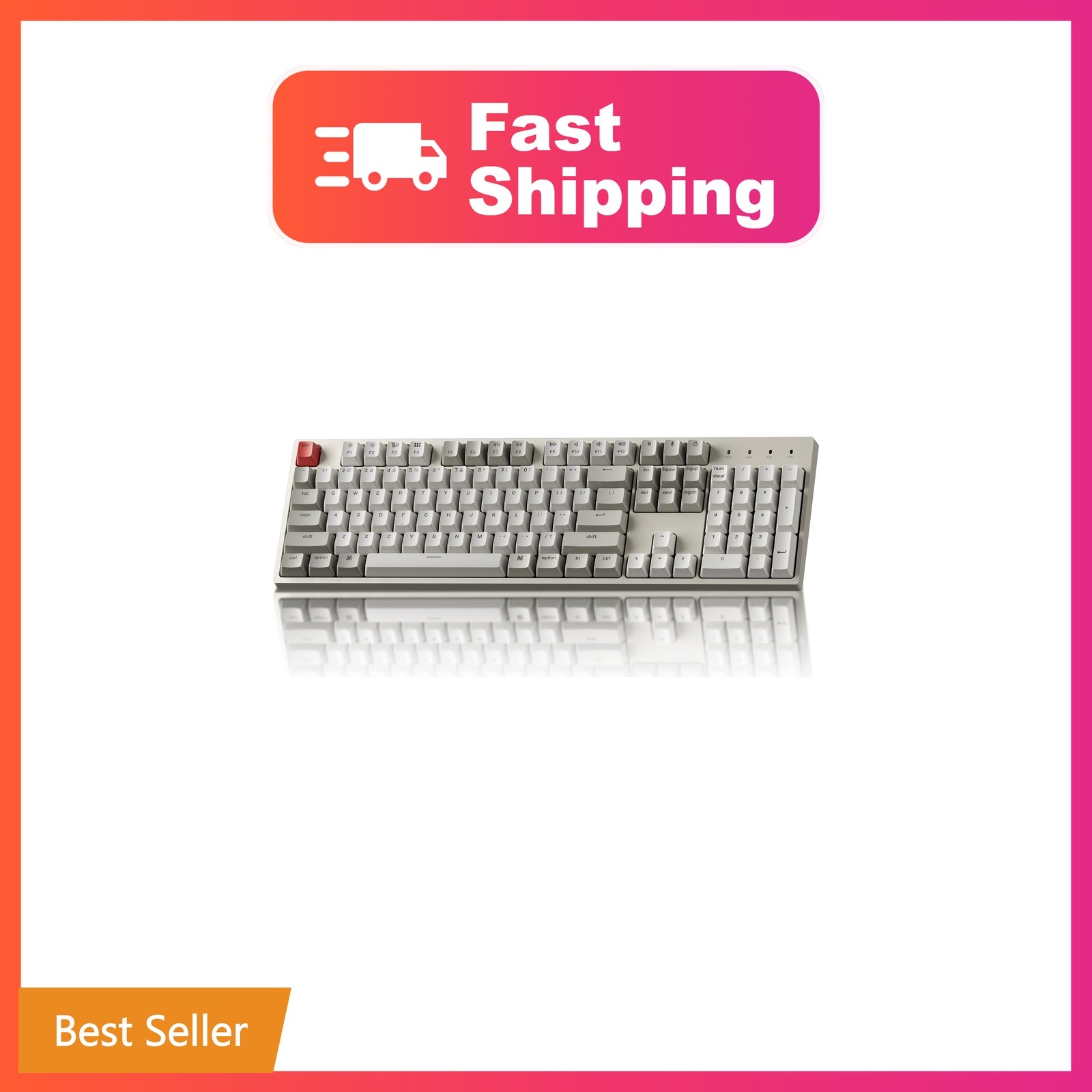 Keychron C2 Full Size Wired Mechanical Keyboard, Brown Switch, Retro | ABS Ke...