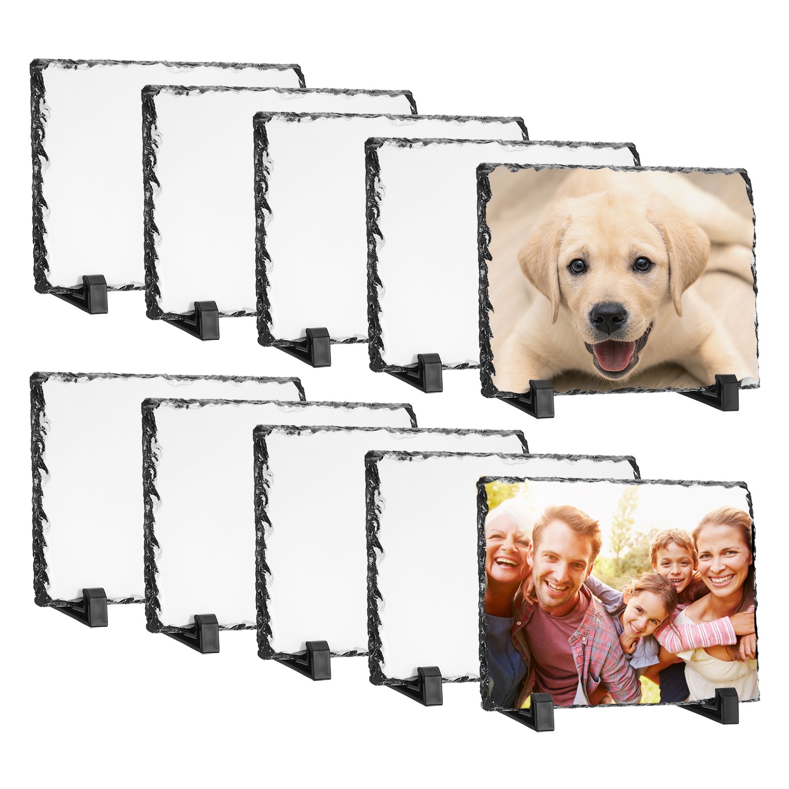 10pcs Sublimation Slate Blanks Rectangular Stone Photo Frame Heat Press