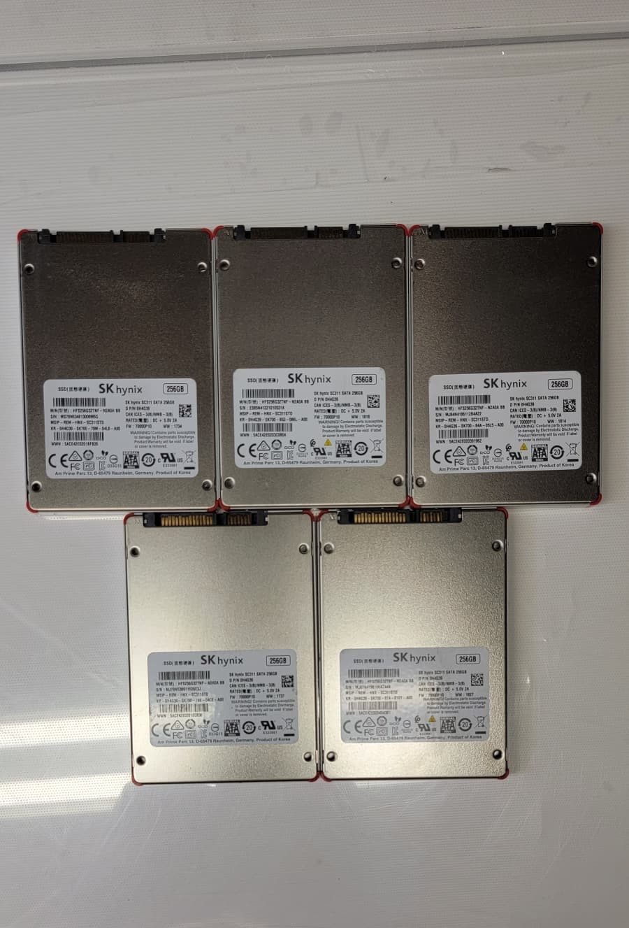 Lot (5) SK HYNIX SC311 SATA 2.5" SSD HFS256G32TNF DELL P/N 0H4G39 HEALTH 95%
