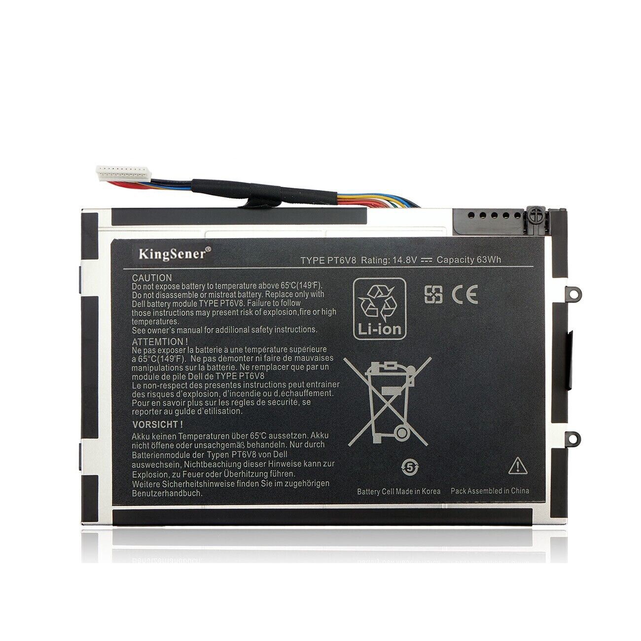 New PT6V8 Battery for Dell Alienware M11x M14x R1 R2 R3 8P6X6 08P6X6 T7YJR 63Wh