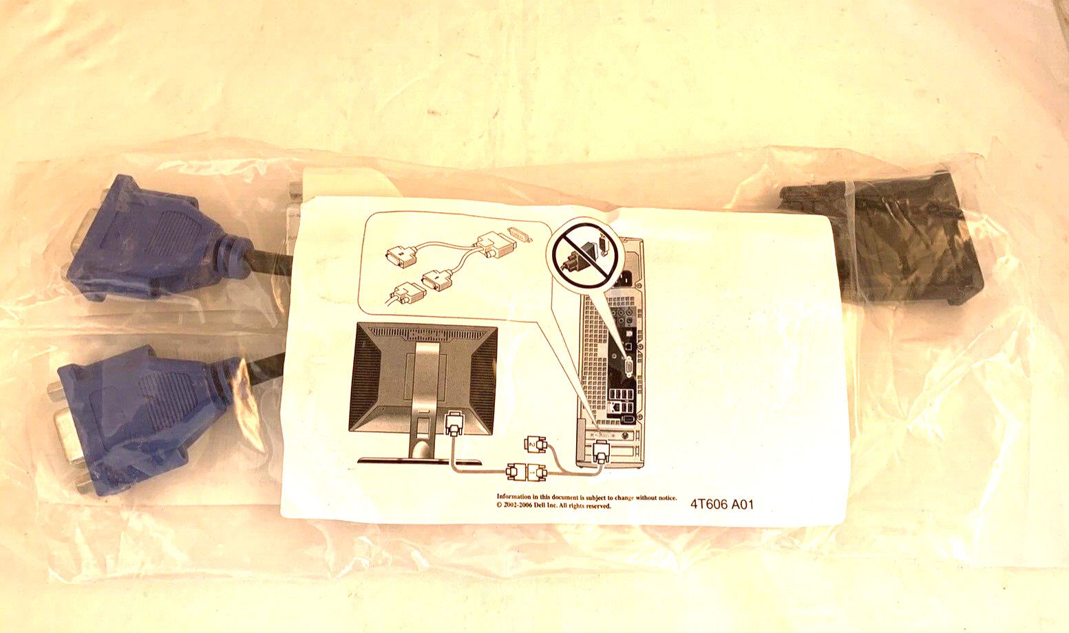 4T606 A01 - DELL Y-Splitter Video Cable Set Dual DVI D and VGA channels