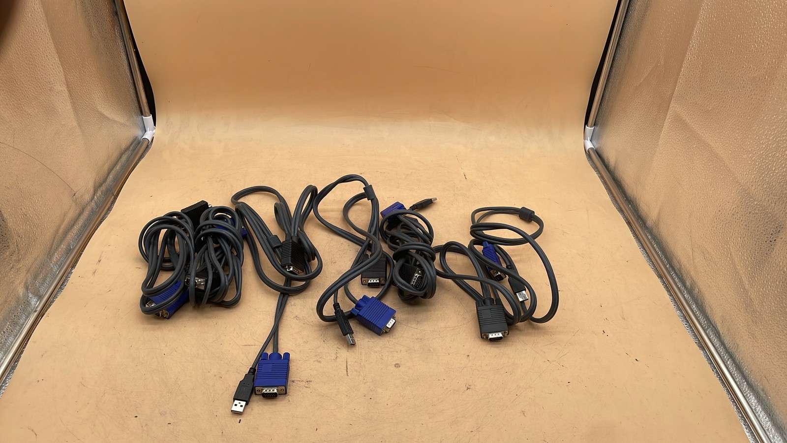 USB VGA KVM Combo Cable 2-in-1 KVM Switch Connection Cable Units Lot of 4