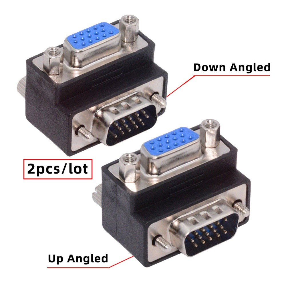 2Pack VGA Adapter,VGA SVGA D-Sub HDB15Pin Video Graphics Array Connector Adapter