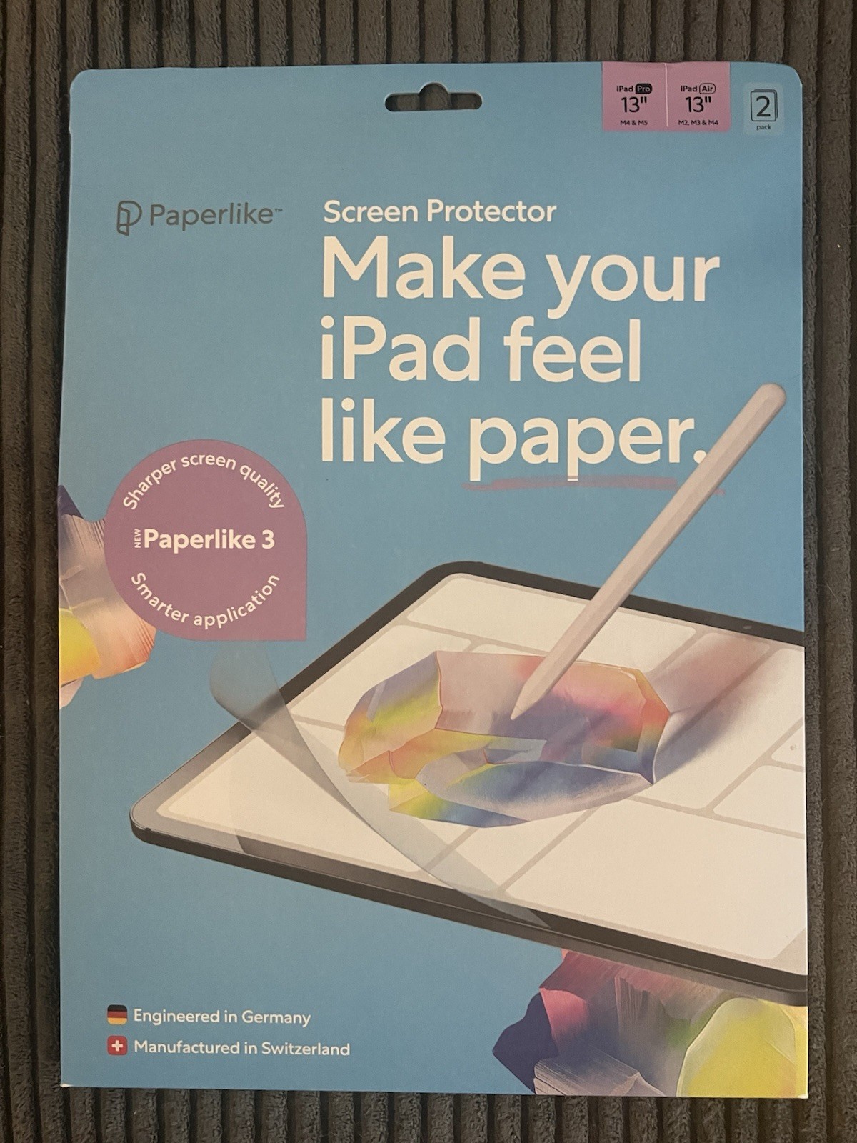 Paperlike 3 Screen Protector 2-Pack for iPad Air 13” M2/M3/M4 & Pro 13” M4/M5