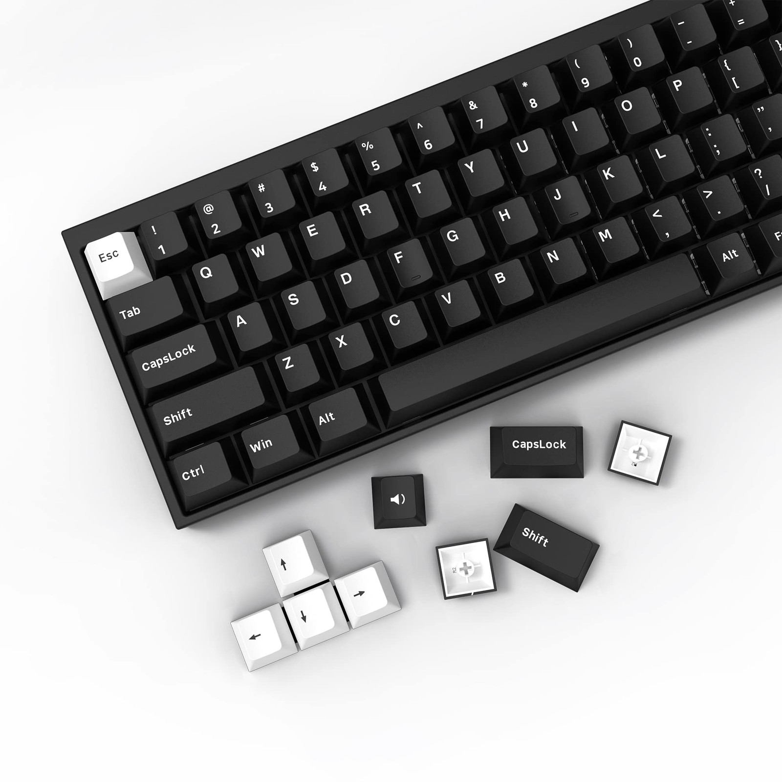 XVX WOB Keycaps 168 Keys Double Shot PBT Minimalist White On Black Cherry
