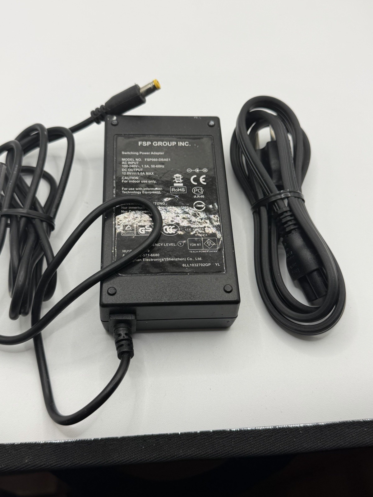 Genuine FSP FSP060-DBAE1 12V/5A Power Adapter YELLOW TIP
