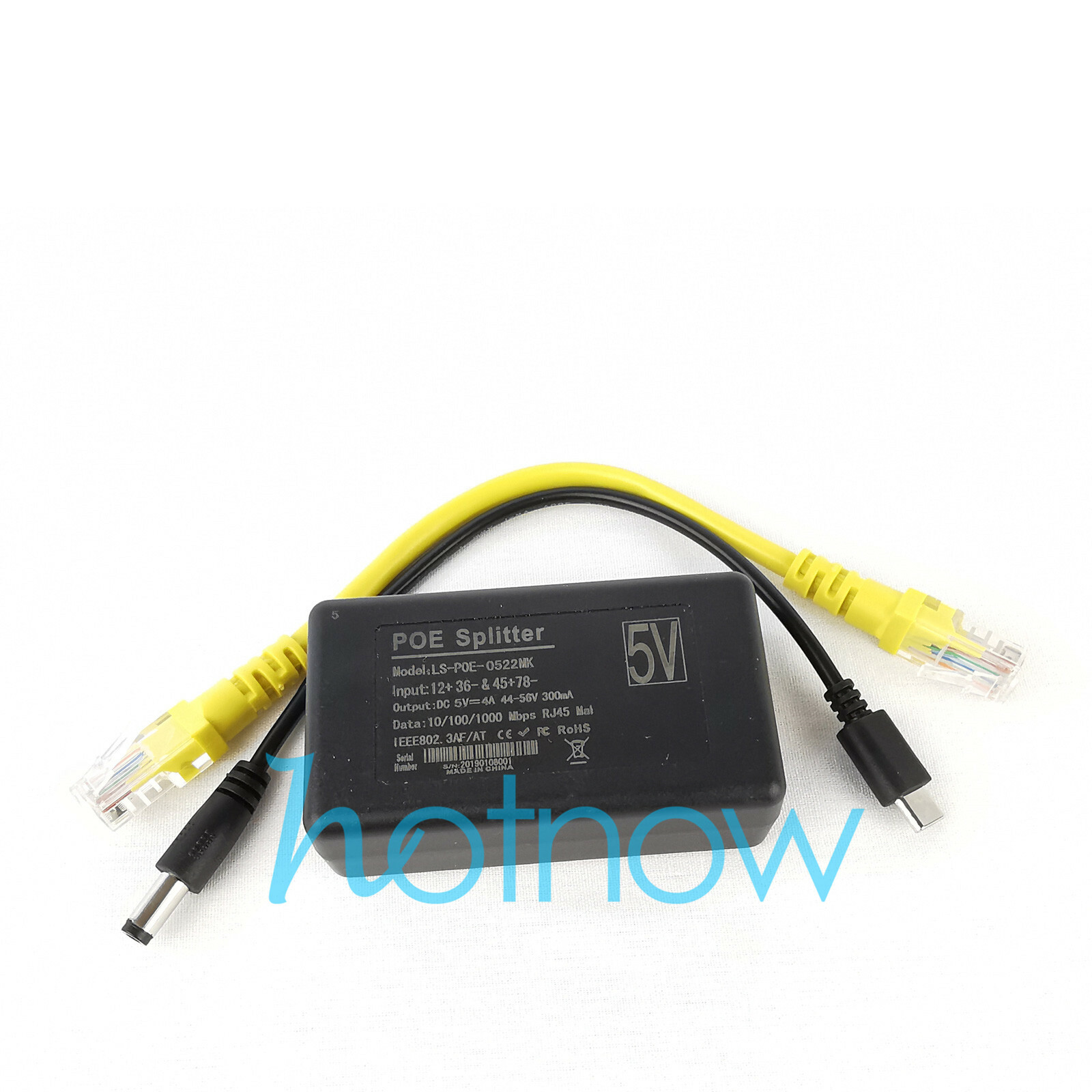 5V 5.1V 4A Active PoE Splitter for Raspberry Pi 5 RPi5 4B USB TYPE C Gigabit US
