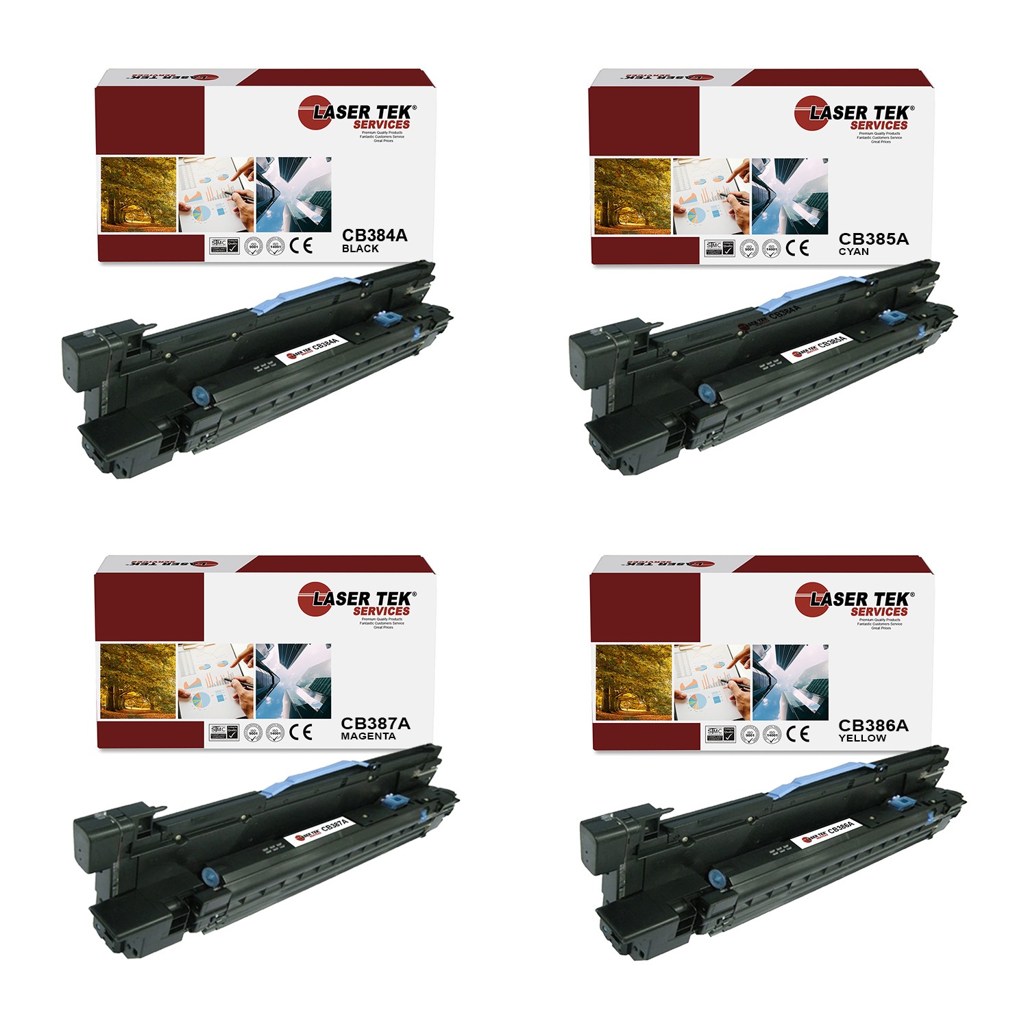 4Pk LTS 824A BCMY Compatible for HP LaserJet CP6015de CP6015dn Toner Cartridge