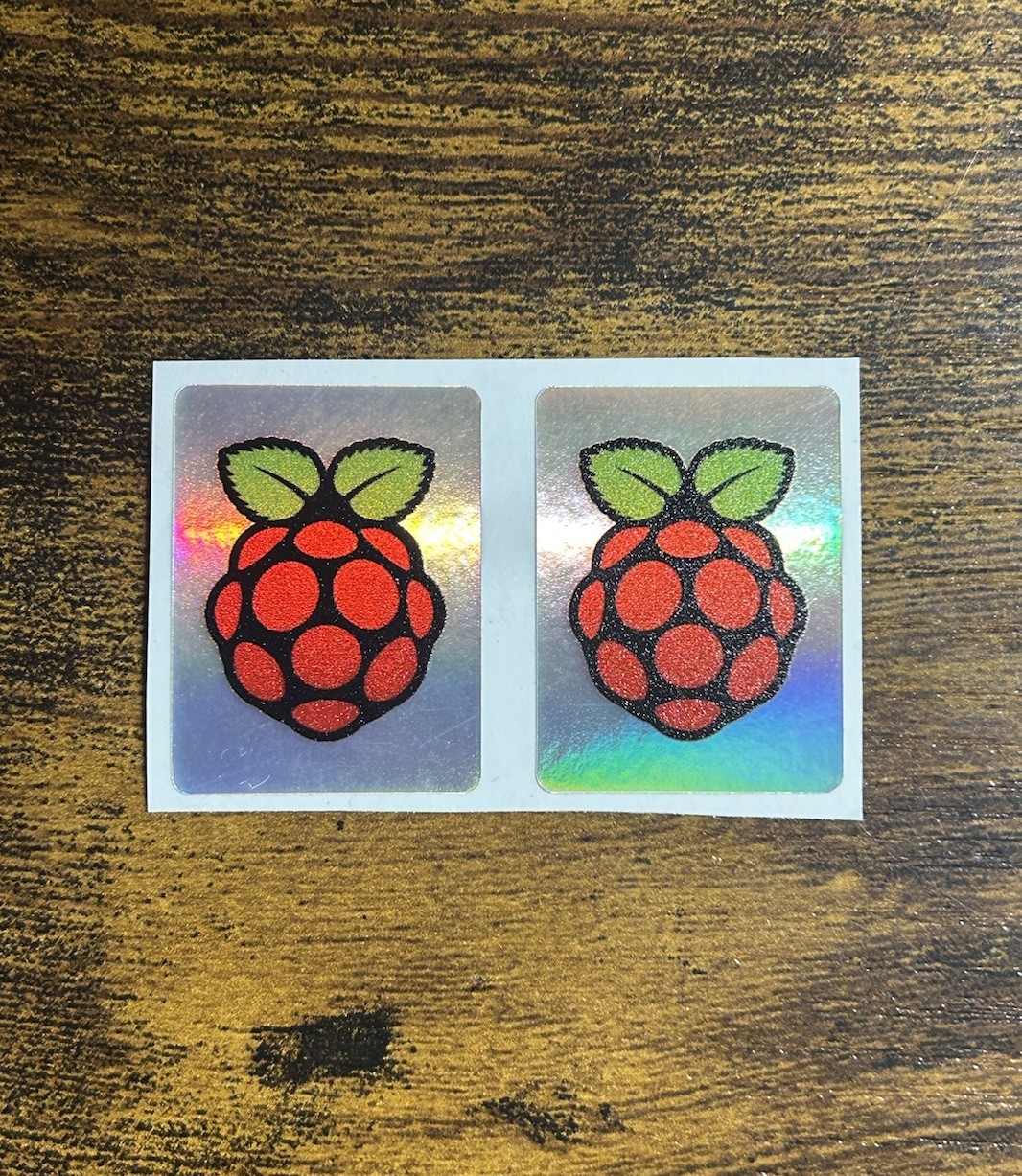 2x Raspberry Pi Holographic Desktop / Laptop sticker label (NEW)