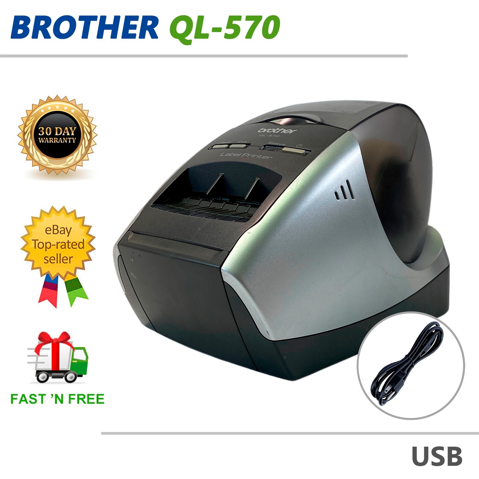 Brother QL-570 Professional Direct Thermal Label Printer USB 300 dpi