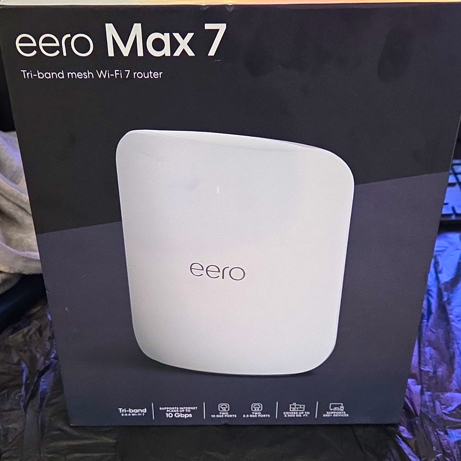 eero Max 7 Tri-Band Mesh Wi‑Fi 7 Router White, RJ-45, 4.3 Gbps