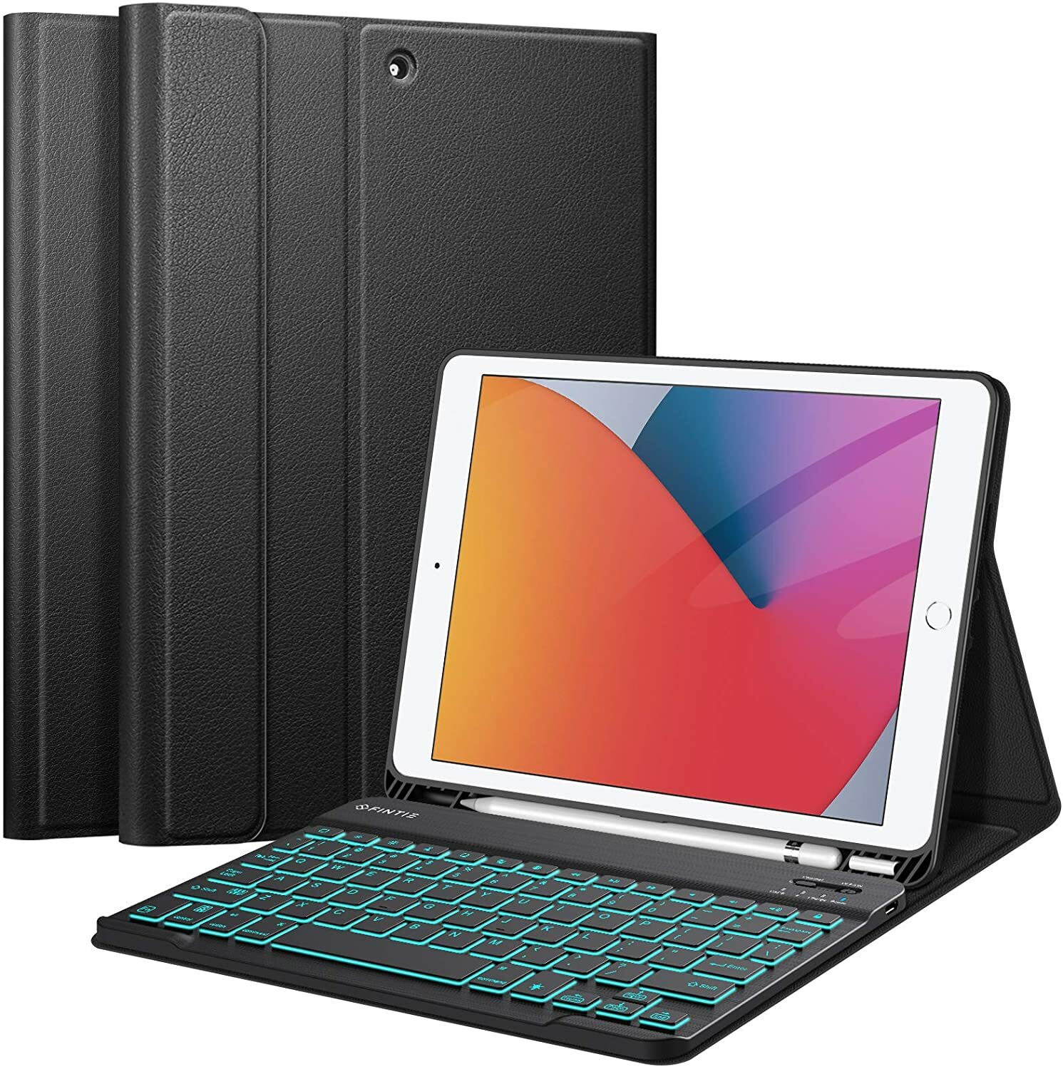 7 Color Backlit Bluetooth Keyboard Case for iPad 10.2 Inch 9th Gen 2021/8th 2020