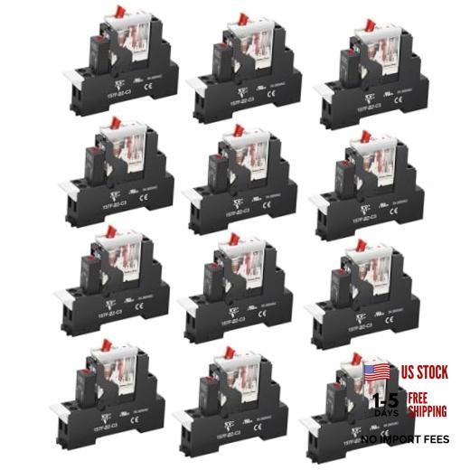 UL Listed 8A Electromagnetic Power Relay Din Rail 8Pin 110/0 AC 110V 12 8 Pin