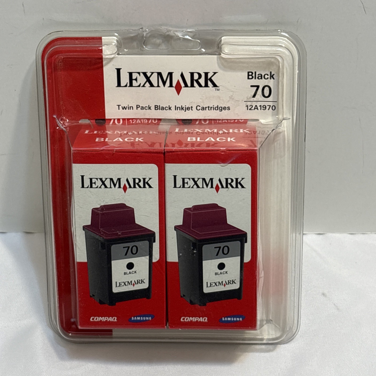 LEXMARK 70 Black Ink Cartridge 2-Pack 12A1970 (Twin Pack) Genuine
