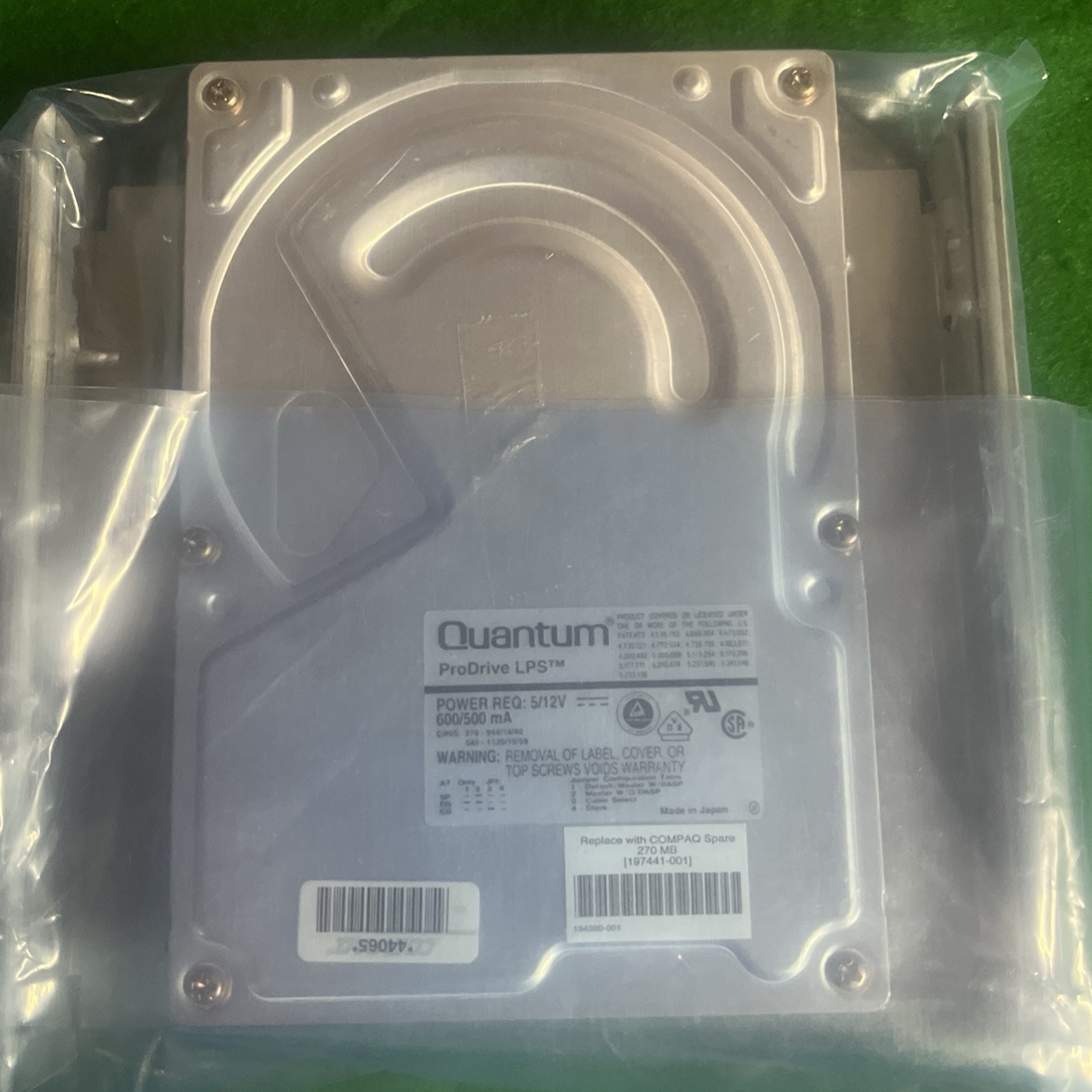 Quantum ProDrive (LPS270AT) 270MB, 3.5" IDE Internal Hard Drive W/Bracket @2J