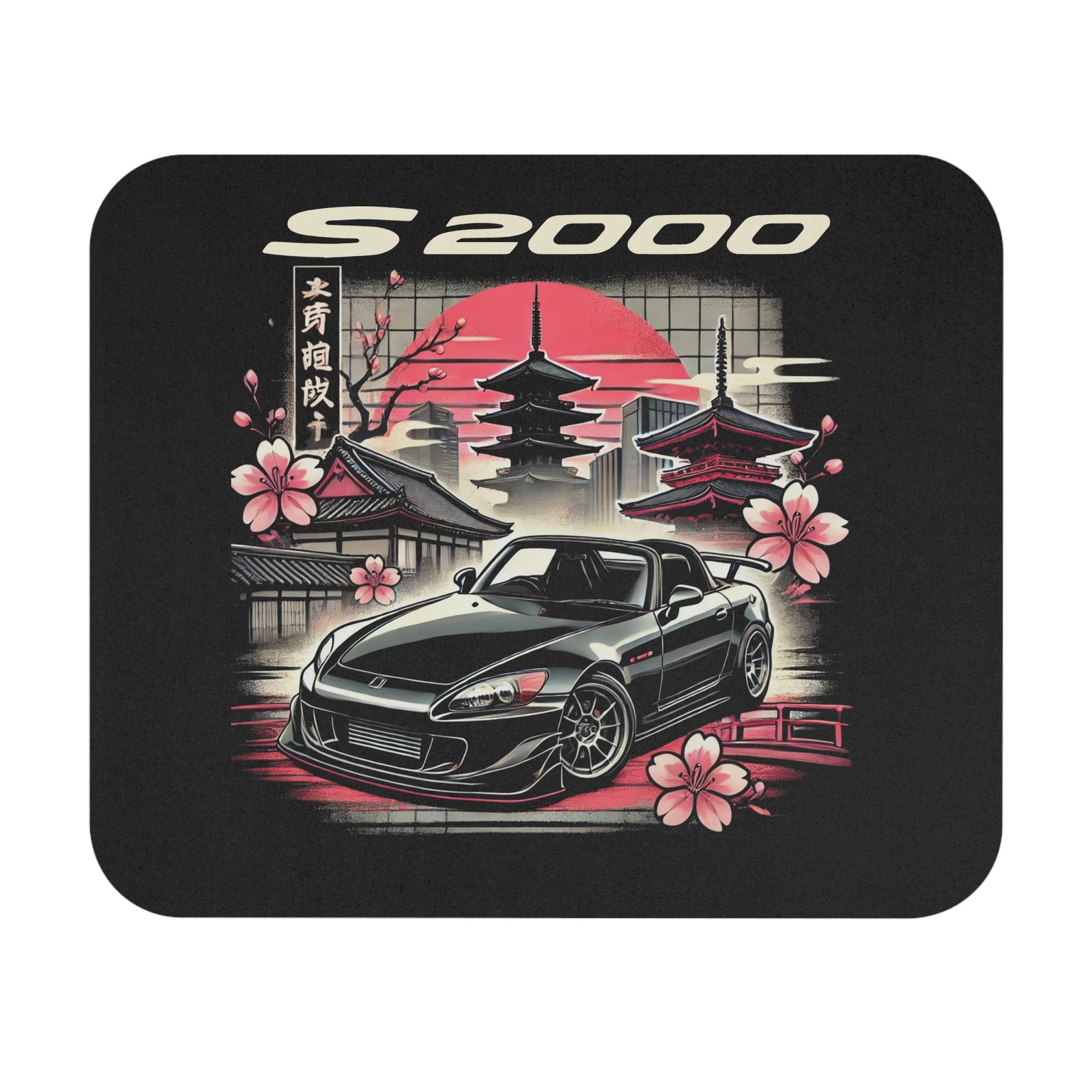 S2000 Mouse Pad JDM Black AP2 Roadster Tokyo Temple Cherry Blossom Mat