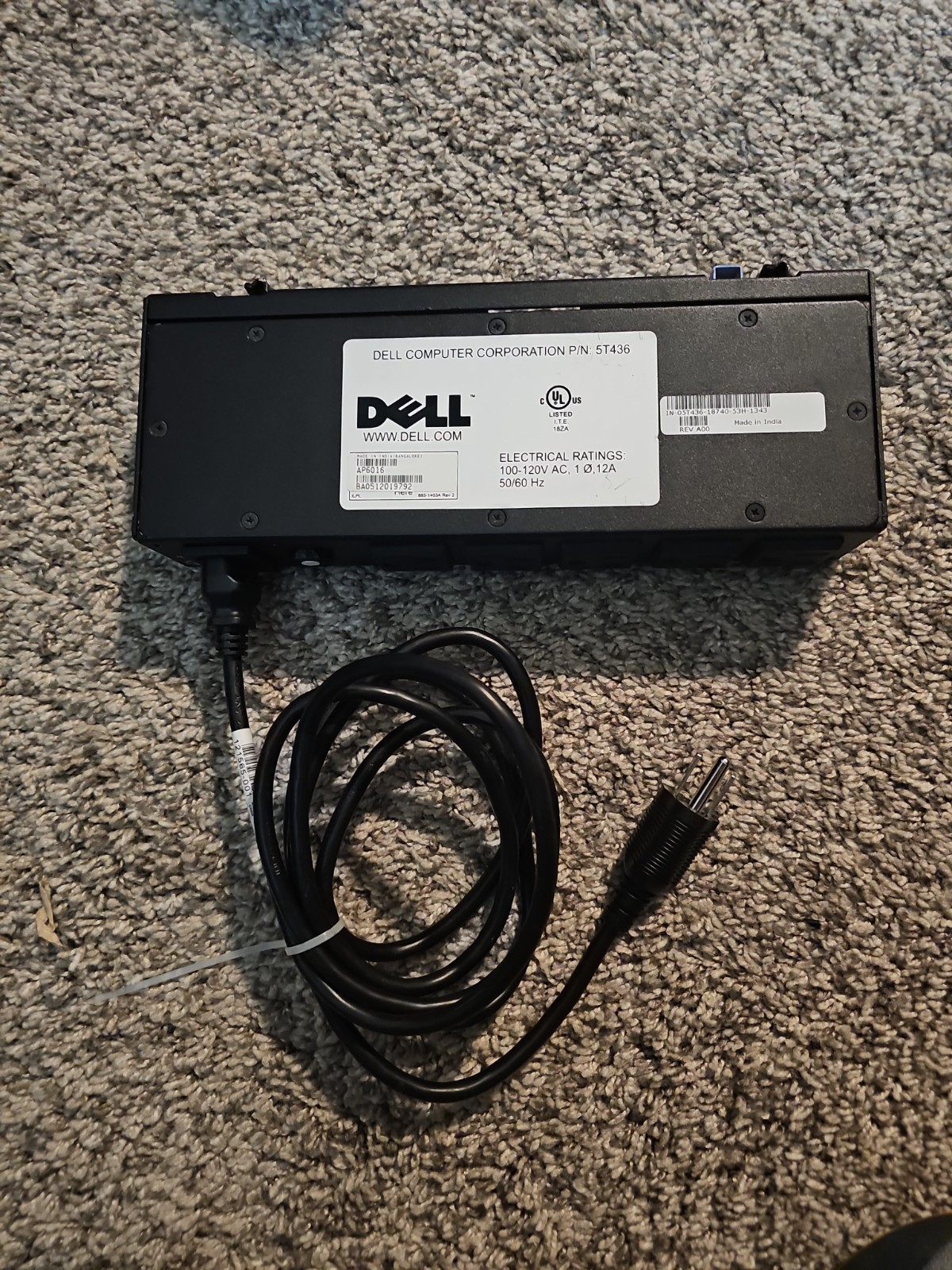 Dell AP6016 5T436 5-Outlet Rack Mount PDU Power Distribution Unit Tested Working