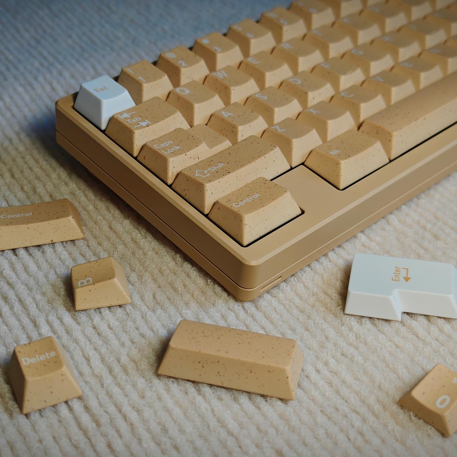 137 PCS PBT Dye Sub Keycaps Yellow Cherry Profile Fits 61/64/87/104/108 MX