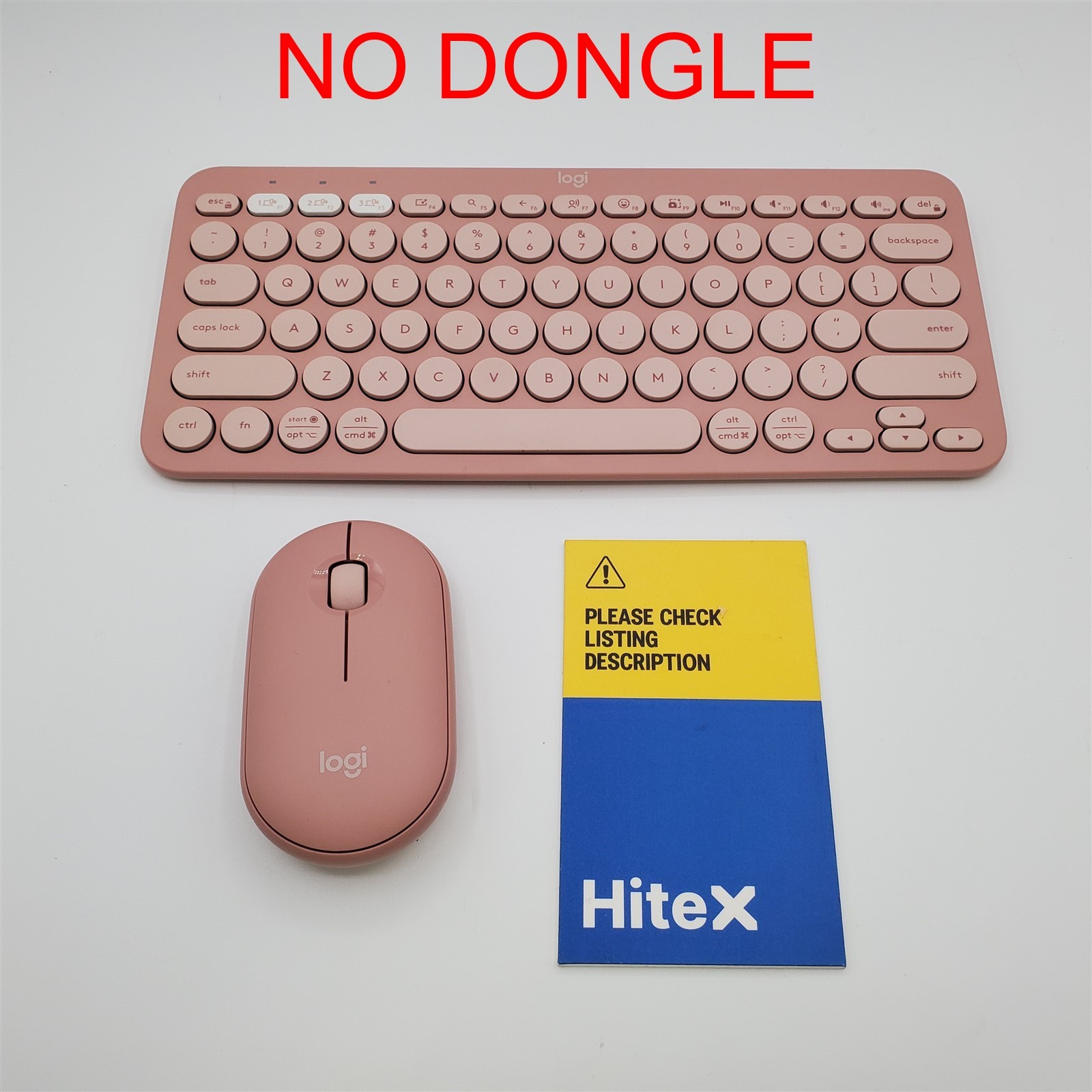 Logitech Pebble 2 Combo, Wireless Keyboard and Mouse, Tonal Rose *NO DONGLE*