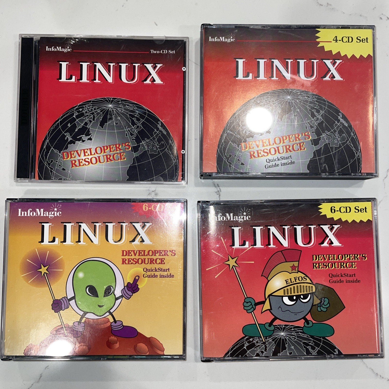 Linux Developers Resource Vintage 1990s CD Sets By Info Magic
