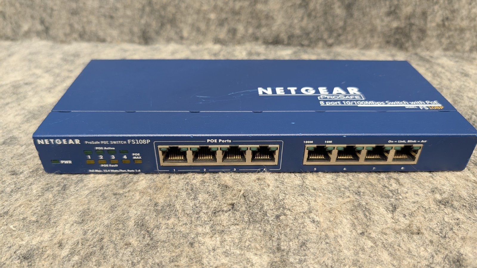 NETGEAR ProSafe FS108Pv3 8-Port 10/100 PoE Ethernet Switch Only