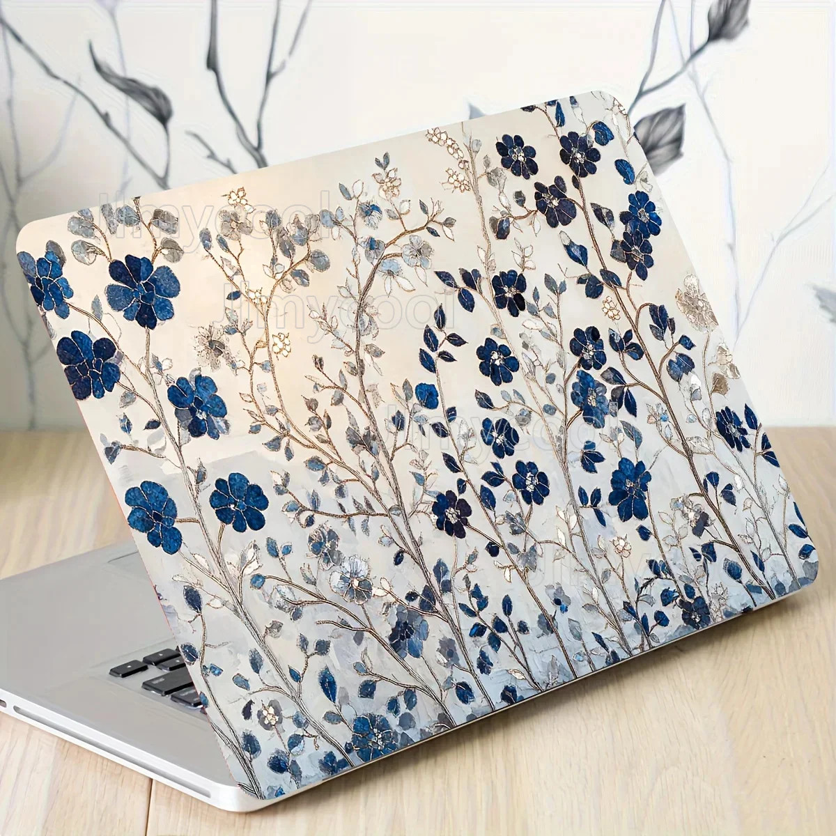 Scratch Resistant Floral Pattern Laptop Stickers 2 Pack Durable DIY Art Case 
