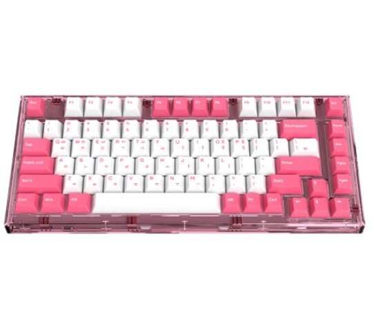 ABKO AG75W gasket mount wired/wireless Bluetooth keyboard rose pink (Red Linear)