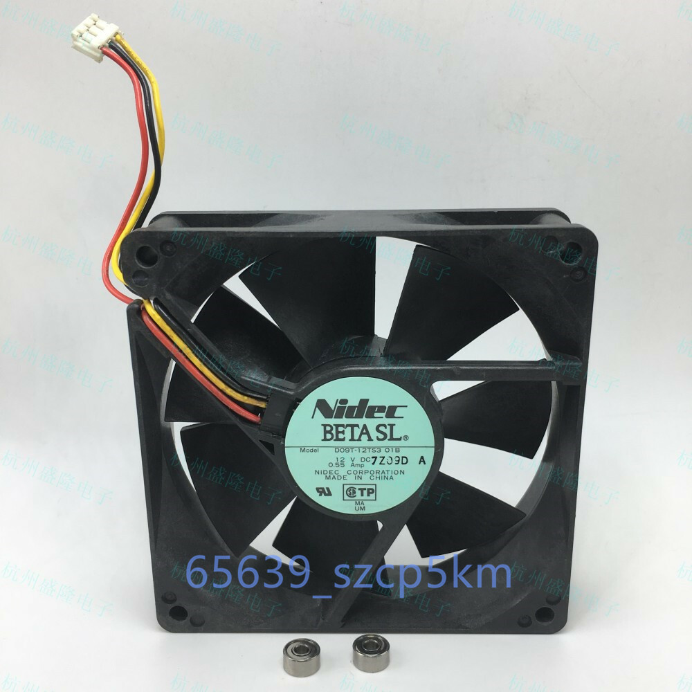 NIDEC D09T-12TS3 92X92X25MM DC 12V 0.55A 3pin Double Ball Cooling Fan