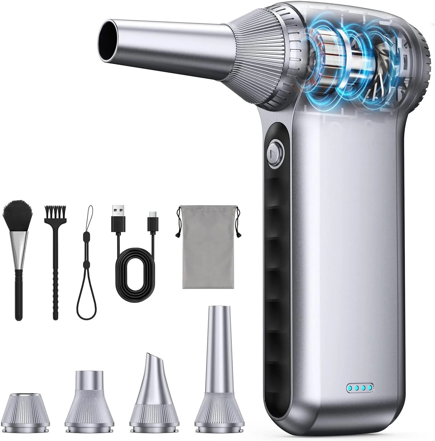 [2026 Updated] Electric Air Duster 250,000 RPM - Cordless 3-Speed Mini Blower fo