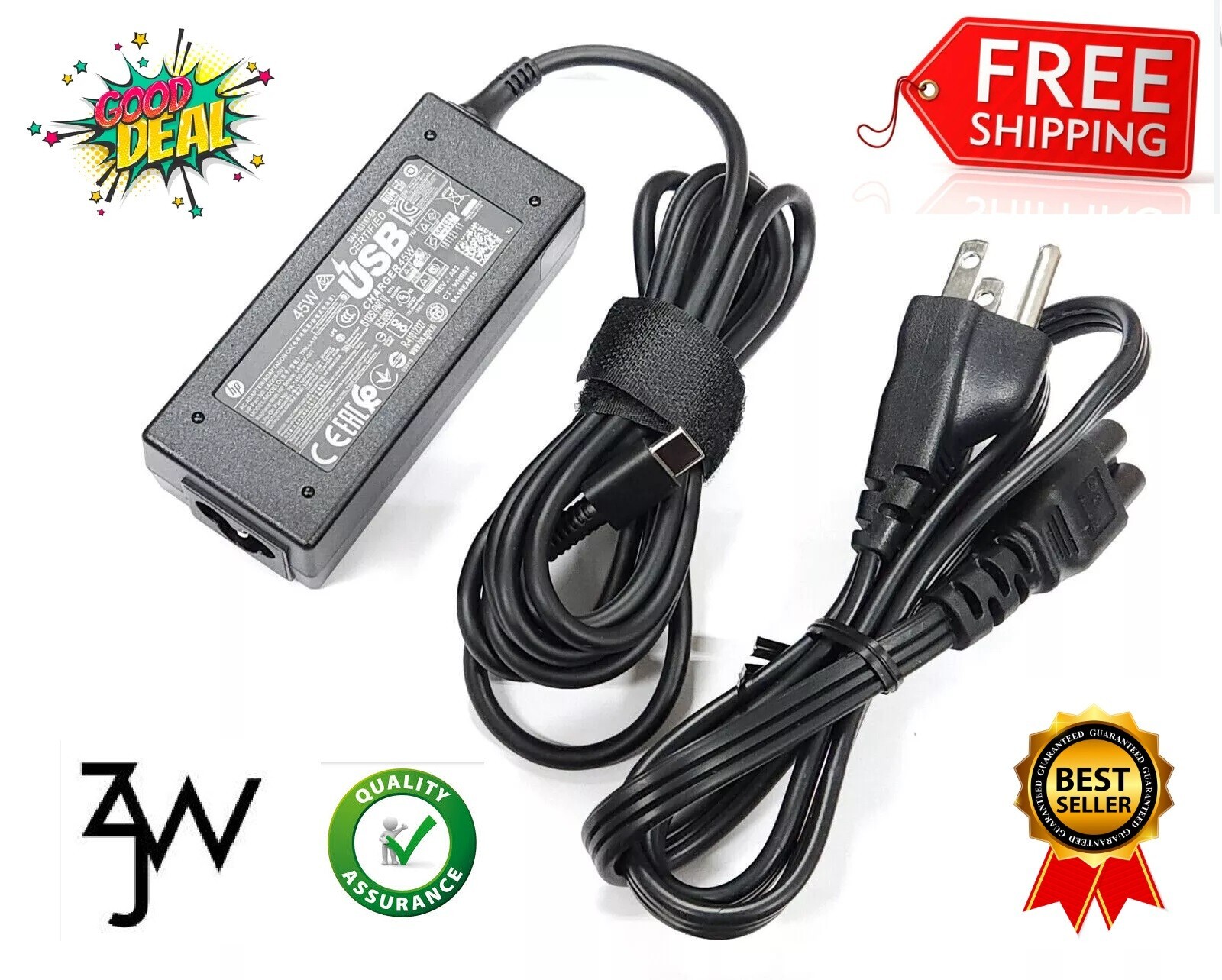 HP USB-C 15V 3A 45W Original AC Power Adapter Charger Genuine
