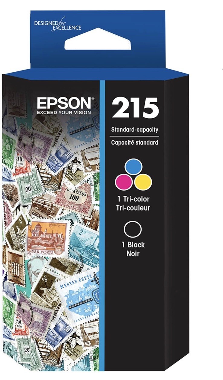 New EPSON 215 Ink Standard Capacity Black & Color Cartridge Combo Pack (T215120-