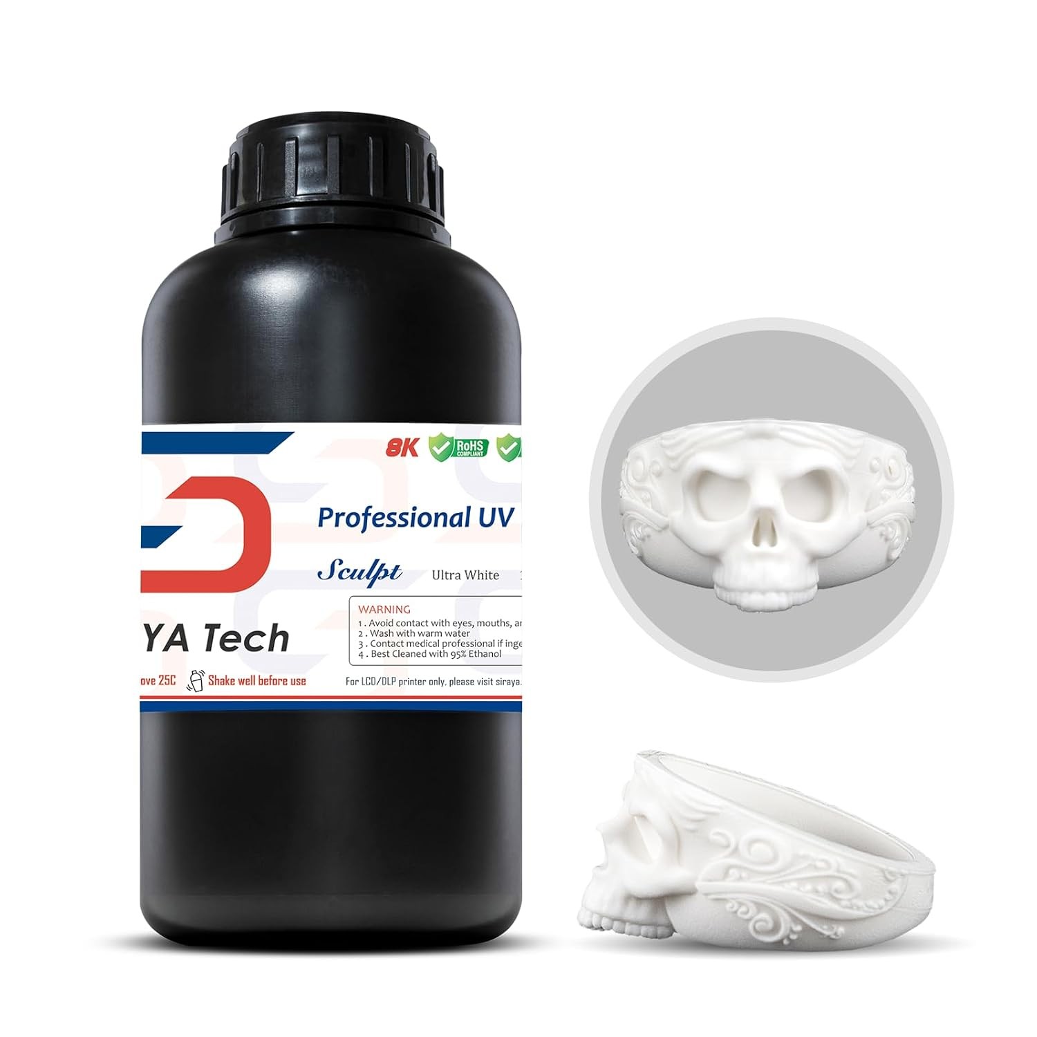 Sculpt High-Temp Resistant 3D Printer Resin Ultra White 1kg Thermal Resistance