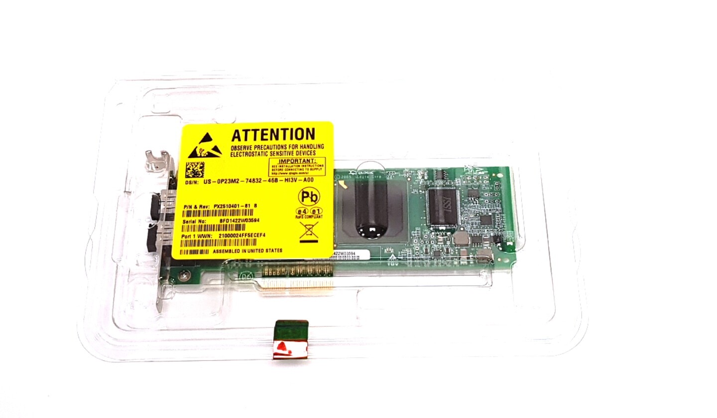 Dell QLogic QLE2462L Low Profile 4GB Dual Port Fibre Channel PCI-E HBA Card P23M