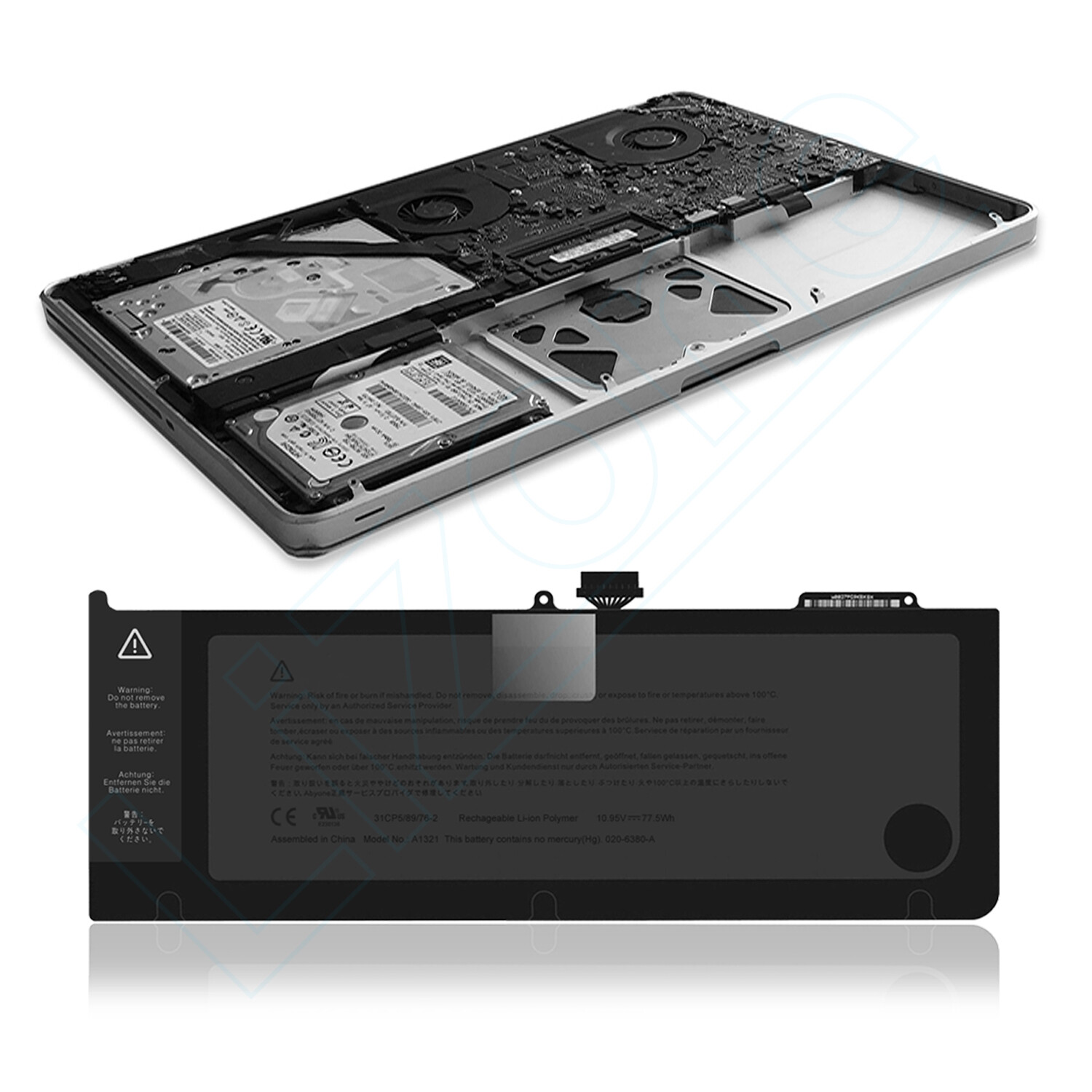New A1321 Battery for Apple MacBook Pro 15" A1286 2009 mid 2010 661-5211 US