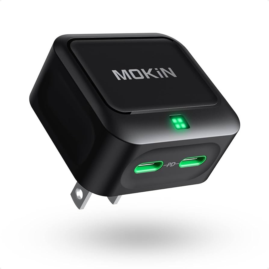 Mokin USB C Charger Block 40W, Dual Port Type C Fast Charging Block GaN+ PD...