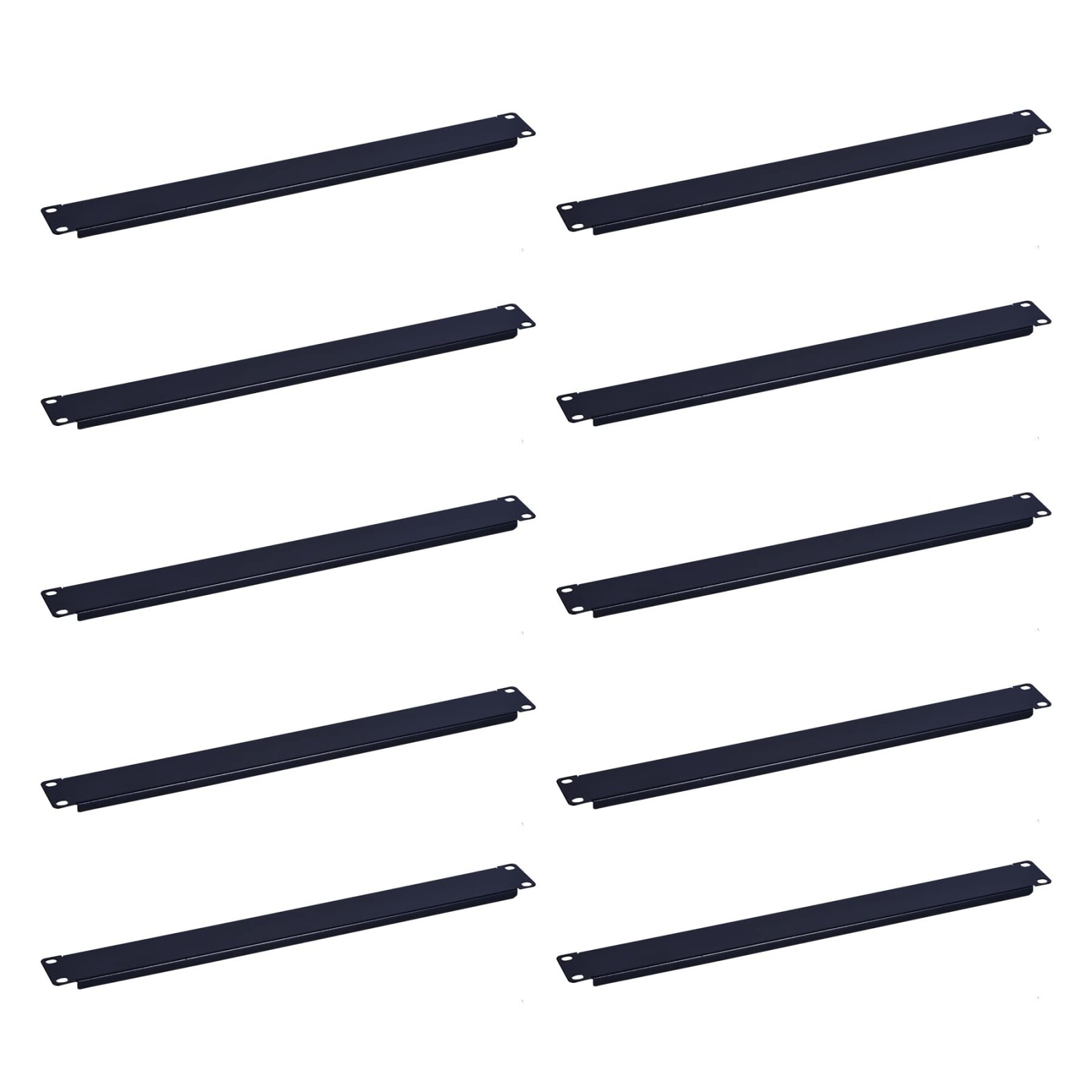 RackPath 10 Pack 1U Blank Rack Mount Panels Black Steel 19in Server Cabinet